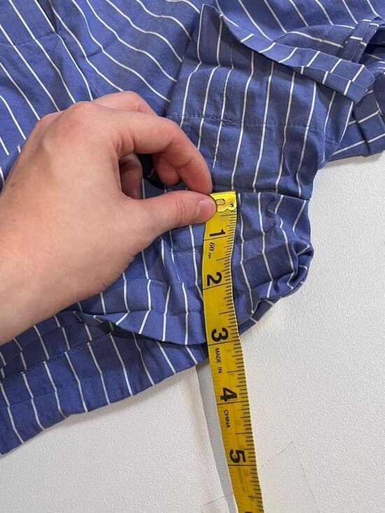 zara blue and white striped boxer shorts size small - Picture 7 of 8